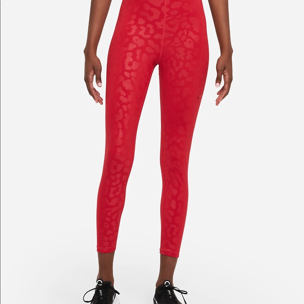 Nike Red Leopard Print Performance Leggings